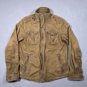 Abercrombie Fitch Sentinel Jacket Men L Brown Khaki Utility Field Military Style